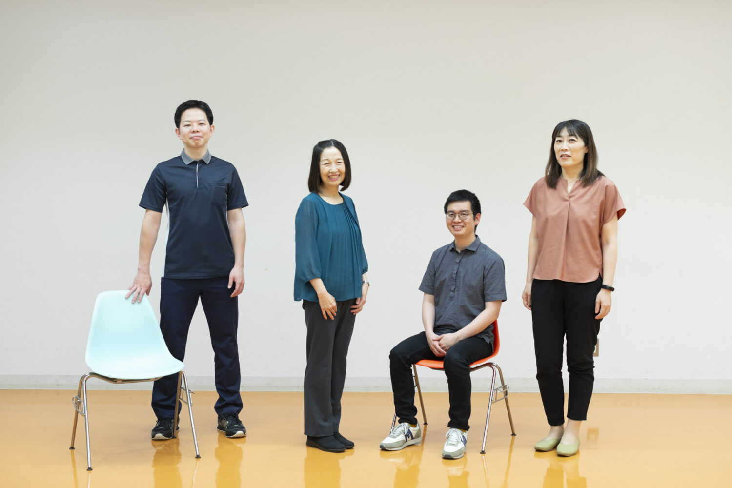 From the left, Mr. Nomoto, Ms Chigasaki, Mr. Fujioka, and Ms Kanahama